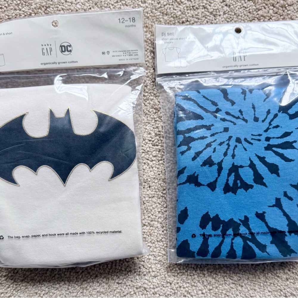GAP Kids Batman Pajama Set - Navy and White 2 sets